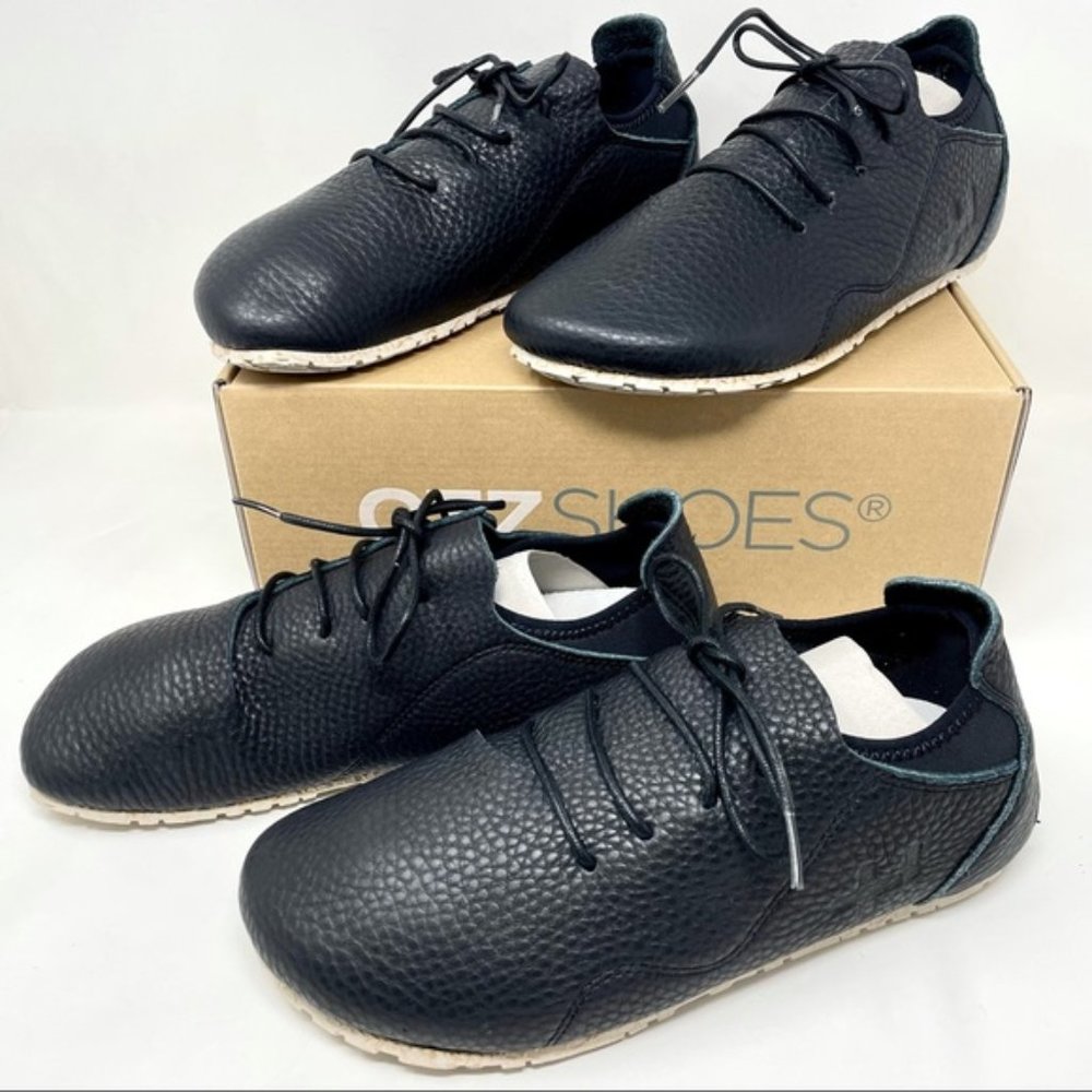 OTZ men's Unisex Black/ Silver Lace-Up Shoes